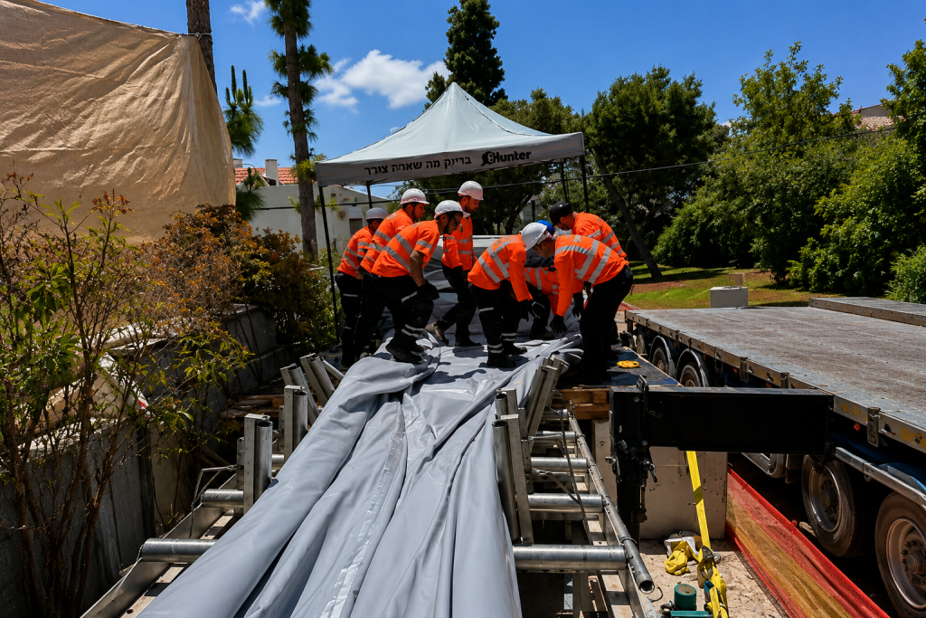 הכנת שרוול GRP לקראת התקנה במאסף