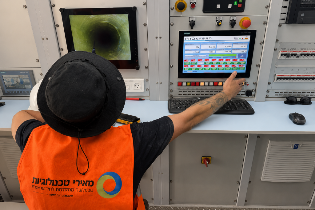 מפעיל מערכת בקרה בפרויקט שיקום צנרת