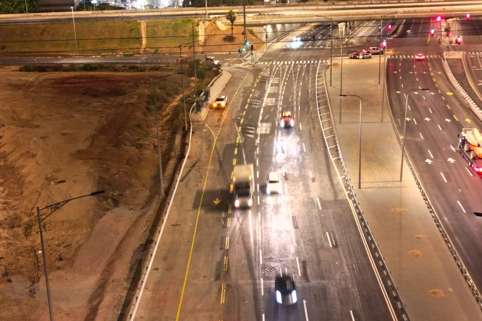 צומת ונתיבי נסיעה מסומנים במחלף מורשה