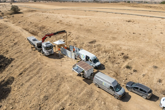 אתר שיקום קו הביוב הראשי במטרופולין באר שבע ממבט אווירי