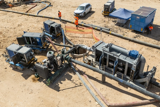 מערך שאיבה זמני לשיקום קו ביוב ראשי במטרופולין באר שבע